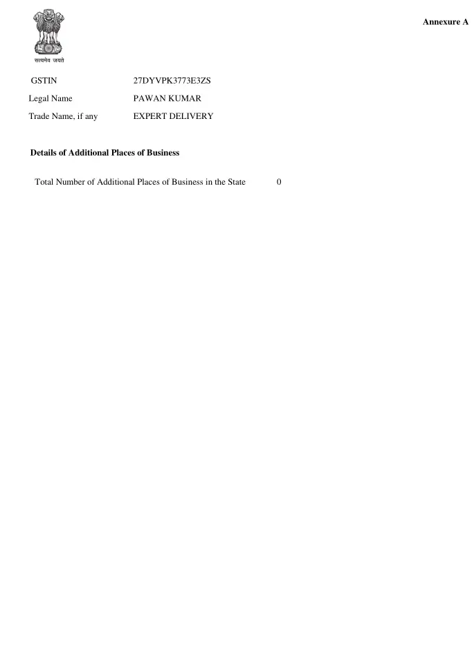 Expert Delivery GST Certificate 2